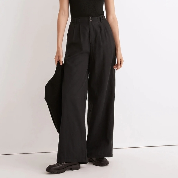 Madewell Pants - Madewell The Tall Harlow Wide-Leg Pant in True Black size 4 TALL NWT